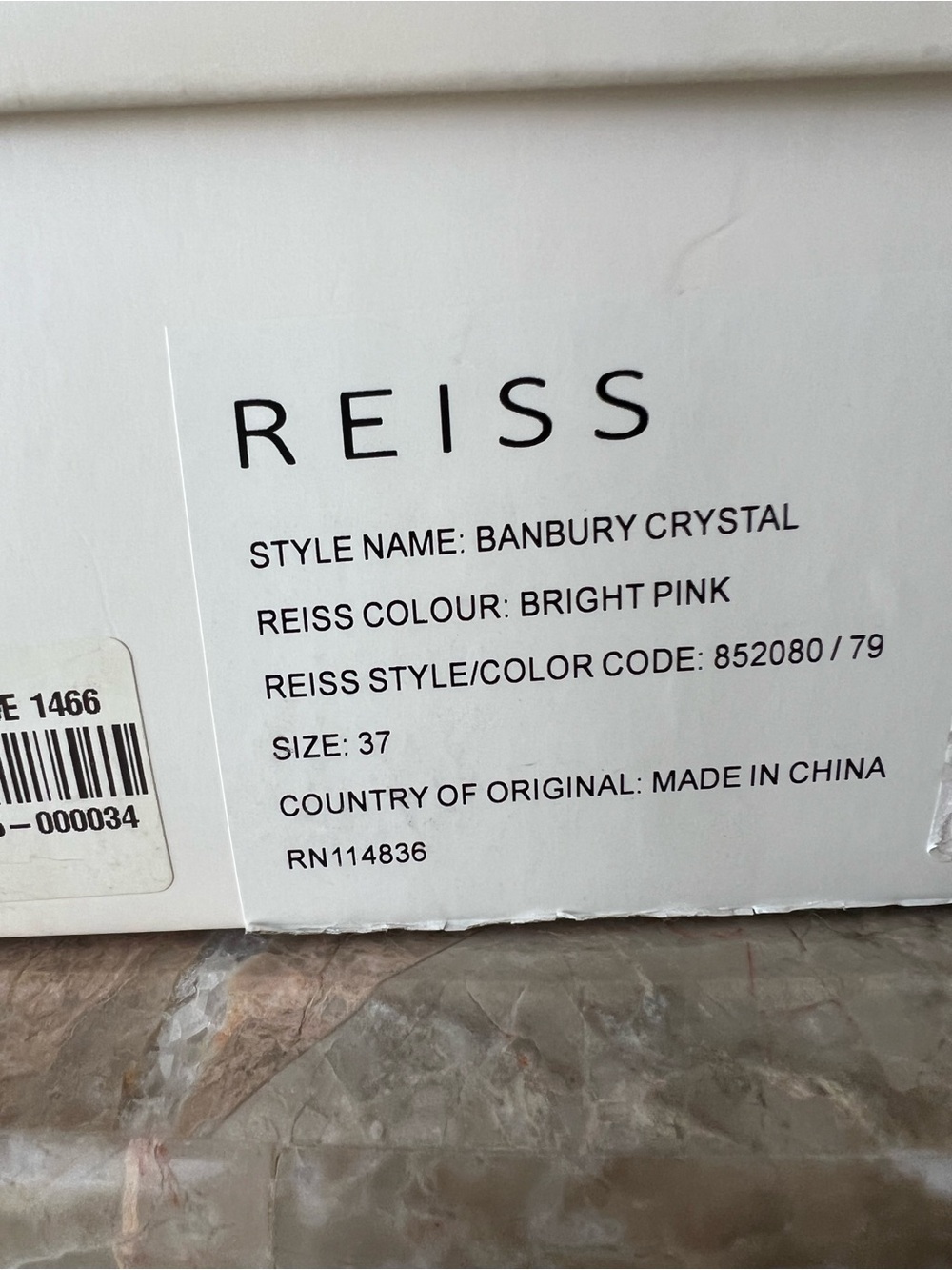 Reiss Fuchsia Pointed Toe Crystal Ankle-Strap Heel - Picture 8 of 8